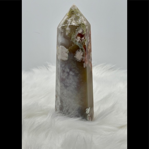 Gorgeous XLarge Flower Agate Crystal Obelisk Tower - Picture 3 of 4